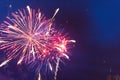 Fireworks in the night sky. Independence Day, 4th of July, Fourth of July or New Year Royalty Free Stock Photo