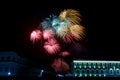 Fireworks in the night sky 4th July New Year Royalty Free Stock Photo