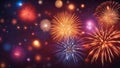 fireworks in the night sky vector abstract bursting fireworks Royalty Free Stock Photo