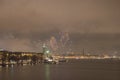 Fireworks at night in Stockholm city, Sweden Royalty Free Stock Photo