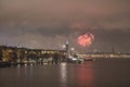 Fireworks at night in Stockholm city, Sweden Royalty Free Stock Photo