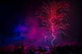 Fireworks at night of town Royalty Free Stock Photo