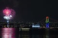 Fireworks at Odaiba Rainbow Bridge