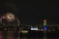 Fireworks at Odaiba Rainbow Bridge