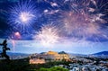 fireworks over Athens Acropolis New Year destination