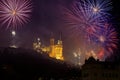 Fireworks over the basilica Royalty Free Stock Photo
