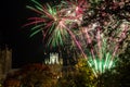 Fireworks over the Cathederal at Ely Royalty Free Stock Photo