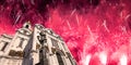 Fireworks over the Christ the Savior Cathedral , Moscow, Russia Royalty Free Stock Photo