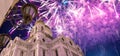 Fireworks over the Christ the Savior Cathedral , Moscow, Russia Royalty Free Stock Photo