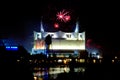 Fireworks over Cirque du Soleil Royalty Free Stock Photo