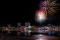 Fireworks over City Skyline of UmeÃÂ¥, Sweden