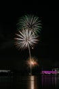 Fireworks over the danube in Linz, Austria #8 Royalty Free Stock Photo