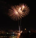 Fireworks over Des Moines Royalty Free Stock Photo
