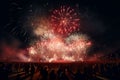 Fireworks over a festival crowd capturing the