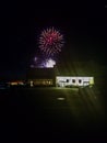 Fireworks over Hyvee Royalty Free Stock Photo