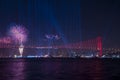 Fireworks show in Istanbul Bosphorus. Turkey. Royalty Free Stock Photo