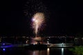 Fireworks Over the Lake Royalty Free Stock Photo