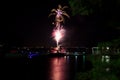 Fireworks Over the Lake Royalty Free Stock Photo