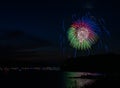 Fireworks over Lake Wallenpaupack in Hawley, PA for the 4th of July Royalty Free Stock Photo