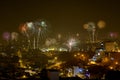 Fireworks over Lima, Peru at night