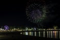 Fireworks over Long Island Sound Royalty Free Stock Photo