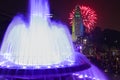 Fireworks over Los Angeles City Hall