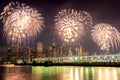 Fireworks over New York Royalty Free Stock Photo