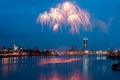 Fireworks over night city Royalty Free Stock Photo