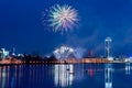 Fireworks over night city Royalty Free Stock Photo