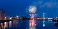 Fireworks over night city Royalty Free Stock Photo