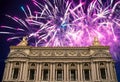 Fireworks over the Opera Garnier (Garnier Palace), Paris, France