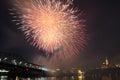 Fireworks over Parliament Hill, Ottawa, Canada Royalty Free Stock Photo