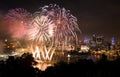 Fireworks over Pittsburgh for Independence Day Royalty Free Stock Photo