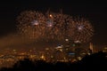 Fireworks over Pittsburgh, Pennsylvania, USA Royalty Free Stock Photo