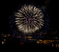 Fireworks over the Rhine river