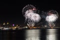 Fireworks over the River Mersey Royalty Free Stock Photo