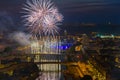 Fireworks over the Sena Royalty Free Stock Photo