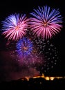 Fireworks over Spilberk Castle I. Editorial Royalty Free Stock Photo