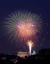 Fireworks over Washington DC on July 4th Royalty Free Stock Photo