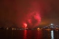 Fireworks Over Water San Diego, California Midway Royalty Free Stock Photo