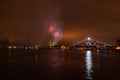 Fireworks Over Water San Diego, California Midway Royalty Free Stock Photo