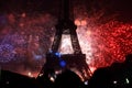 Fireworks in Paris Royalty Free Stock Photo