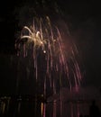 Fireworks celebration over Ohio River Royalty Free Stock Photo