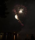 Fireworks celebration over Ohio River Royalty Free Stock Photo