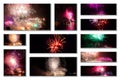 Fireworks pictures collage Royalty Free Stock Photo