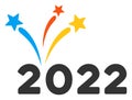 2022 Fireworks Raster Flat Icon Royalty Free Stock Photo