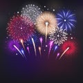 Fireworks Realistic Background Royalty Free Stock Photo