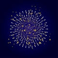 Fireworks 2024 blue sky gold firework festival background vector template sign clipart Royalty Free Stock Photo