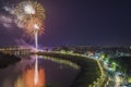 Fireworks river in Thailand