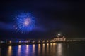 Fireworks Roanoke Marshes Lighthouse Manteo North Carolina Royalty Free Stock Photo